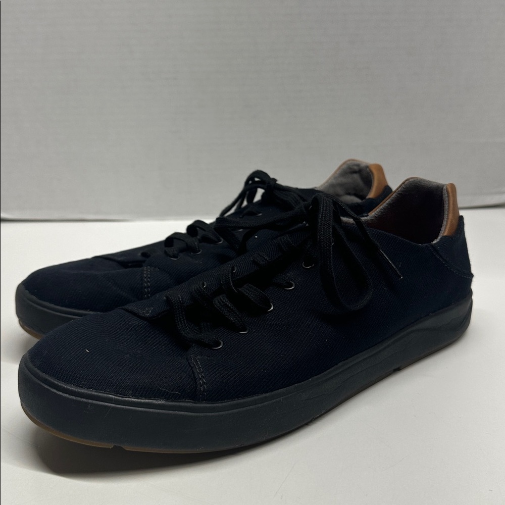 Olukai Lae’ahi Li’ Lowtop Sneakers Shoes Causal Textile Black Tan Men’s Size 11